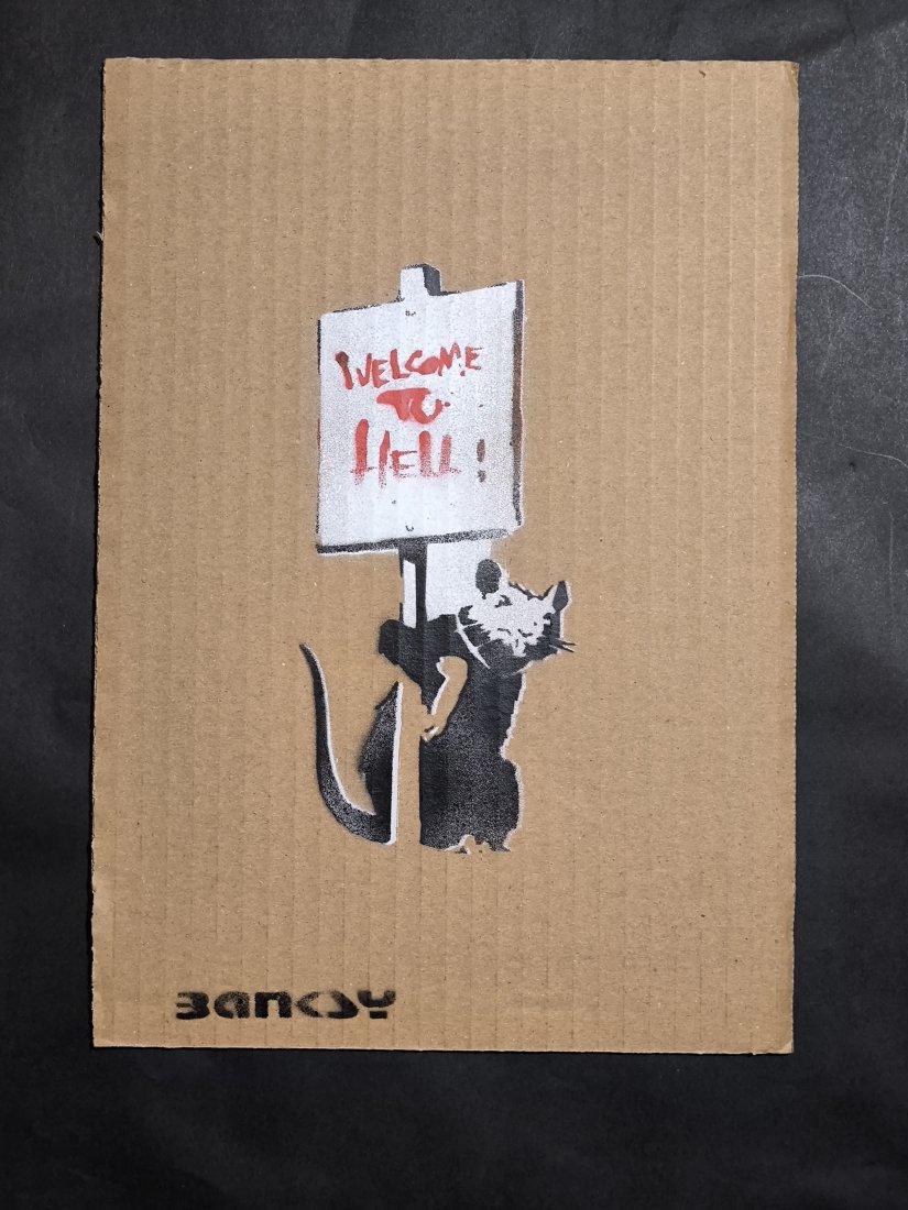 Banksy (born: Bristol, UK 1974), (atrib),Cardboard Signed Ticket Dismaland (1 of 3)