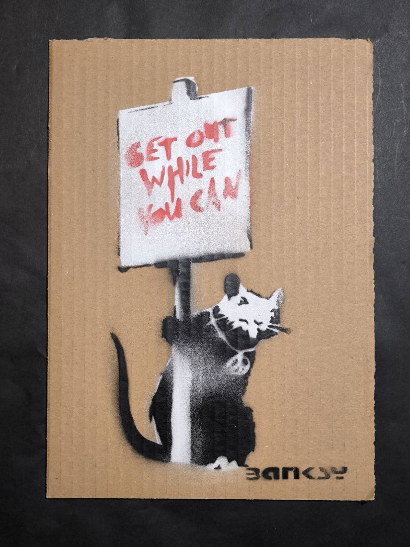 Banksy (born: Bristol, UK 1974), (atrib),Cardboard Signed Ticket Dismaland (1 of 3)