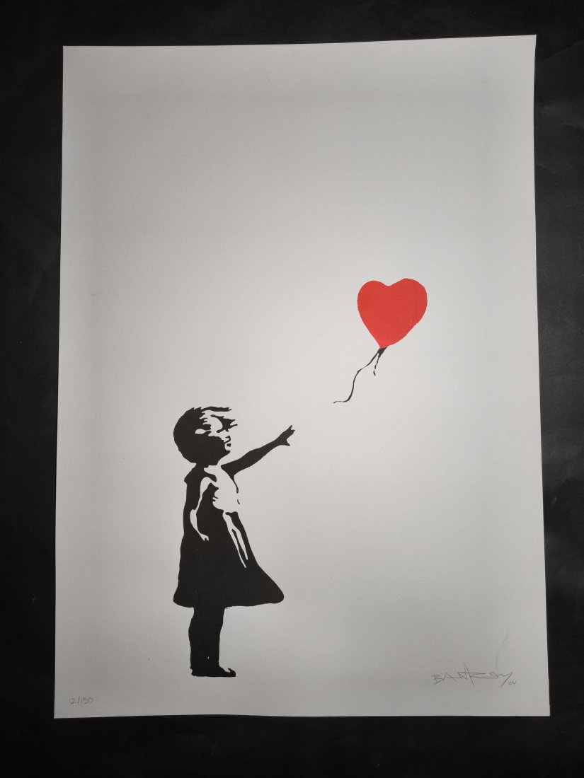 Banksy (born: Bristol, UK 1974), (after), Screen print Red Limit Edition signed Girl with balloon: Banksy (born: Bristol, UK 1974), (after),Screen print Edition signed Rat Size: 70 cm x 50 cm . We ship with a tracking number, we offer combined shipping. For any questions, please contact us. See our