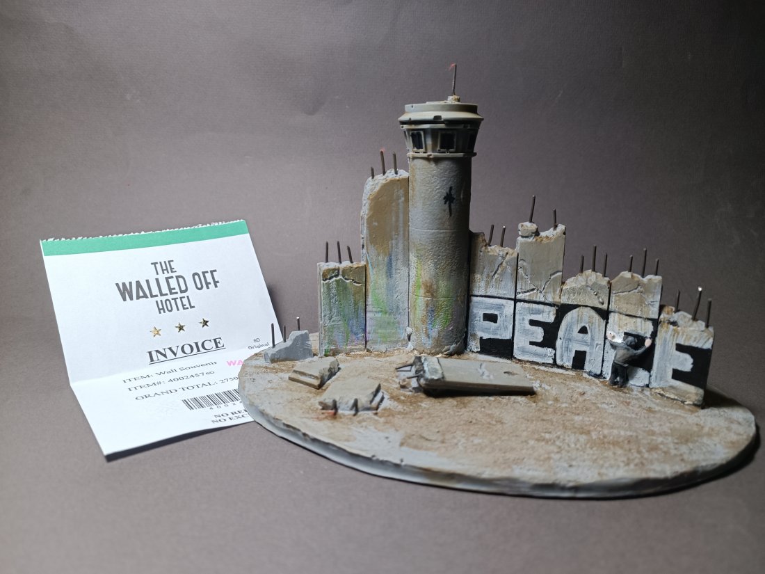 Banksy (born: Bristol, UK 1974) Walled off Hotel Palestine Wall Section with Invoice (1 of 2)