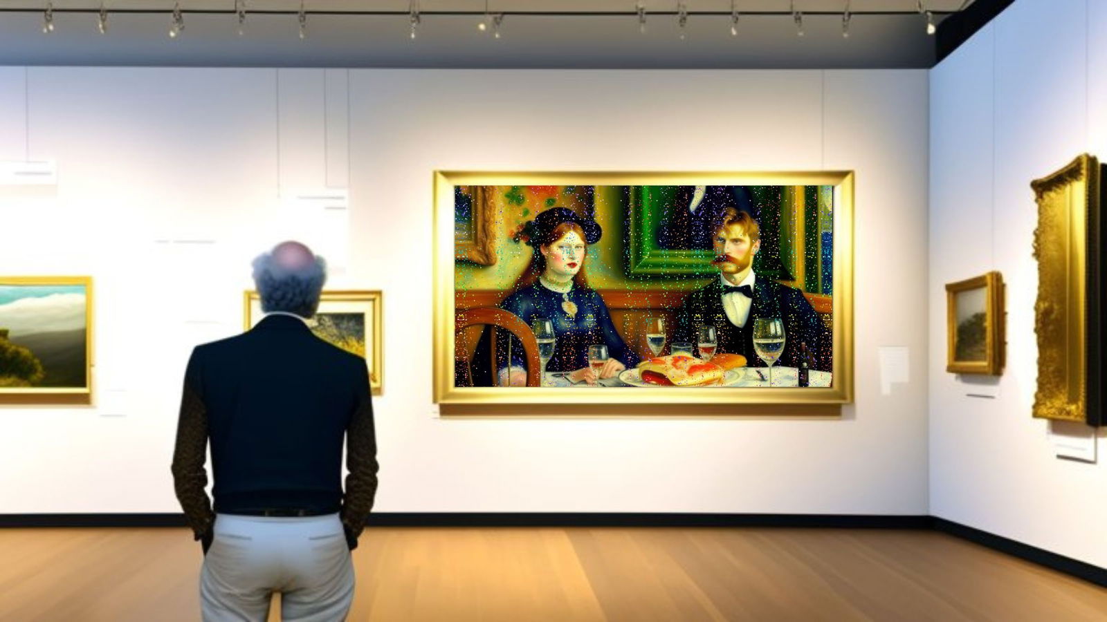 Edvard Munch - Having Dinner With Mona Lisa-D1, Limited Edition, Signed & Numbered: Mr. Jerusalem. meticulously craft each artwork, initiating the process with the creation of the original piece, reproduced on high-quality canvas through professional printing I intricately hand-paint