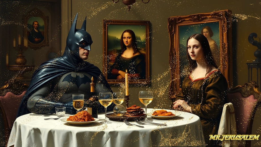 Batman - Having Dinner With Mona Lisa- D1, Limited Edition, Signed & Numbered (1 of 5)