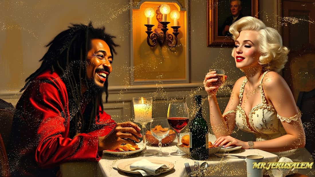Bob Marley - Having Dinner With Marilyn Monroe-D1, Limited Edition, Signed & Numbered (1 of 5)