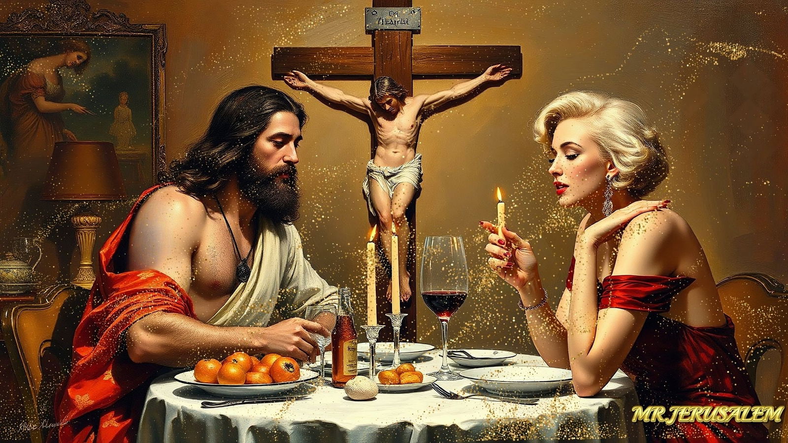 Jesus Christ - Having Dinner With Marilyn Monroe-D1, Limited Edition, Signed & Numbered (1 of 5)