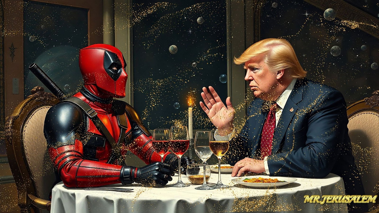 Donald Trump Having Dinner With Deadpool-D1, Limited Edition of 500 (1 of 5)