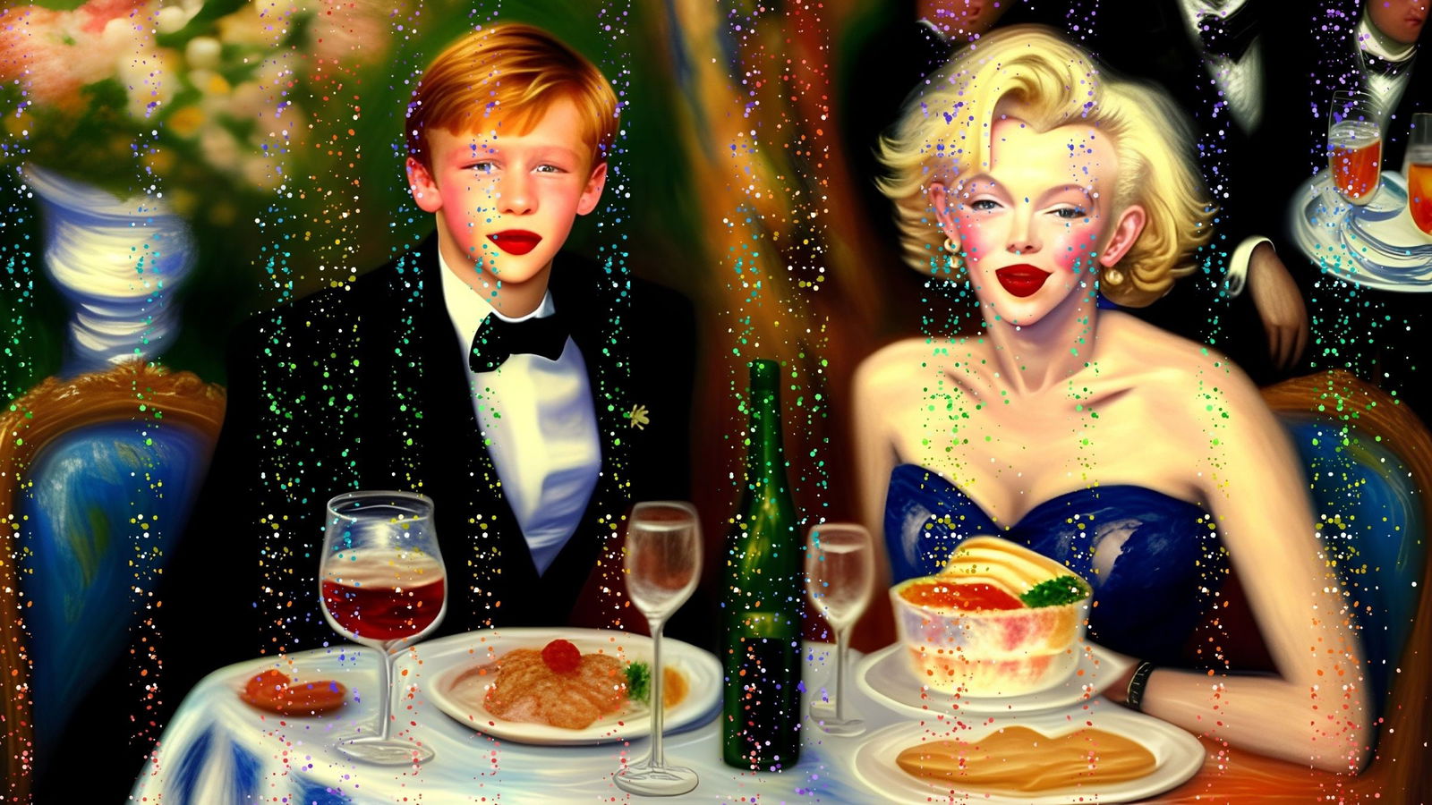 Barron Trump Having Dinner With Marilyn Monroe-D2, Limited Edition of 500 Signed and Numbered (1 of 5)