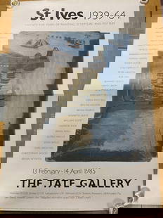 St. Ives, Poster, 1939-64 - Alfred Wallis, Plate Signed,: St. Ives Poster, 1939-64 - Alfred Wallis, Plate Signed, &nbsp; &nbsp;Poster Scarce original poster from the 1985 Tate Gallery Exhibition Condition Good Dimensions 31.5 x 16 x 1 in Weight
