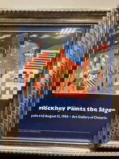 David Hockney Hockey Paints The Stage 1986, Original Poster, Plate Signed: David Hockney Hockey Paints The Stage 1986, Original Poster, Plate Signed