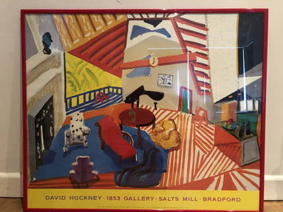 David Hockney, Original Exhibition Poster, 1853 Gallery, Signed With Latter of COA,: David Hockney Original Exhibition Poster for 1853 Gallery, Signed With Latter of COA, for 1853 Gallery, Salts Mill, Bradford, 70.0 x 83.4 cm This piece is part of an unnumbered limited edition printed