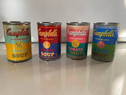 Andy Warhol 50 Years Limited Edition, 4 x Campbell's Soup Cans: Andy Warhol 50 Years Limited Edition 4 x Campbell's Soup Cans
