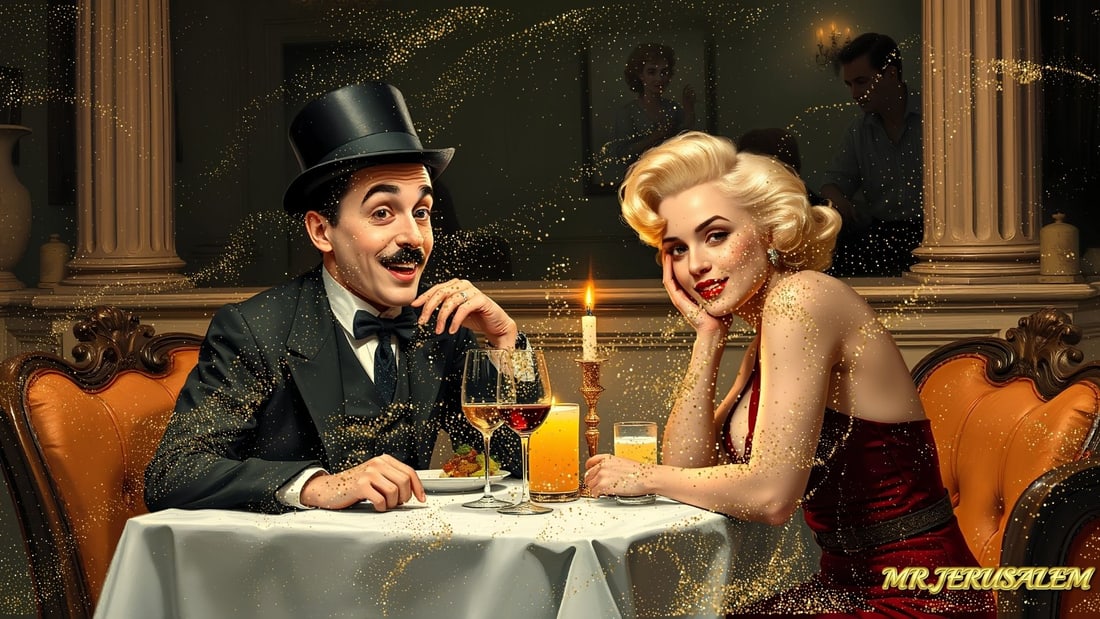Charlie Chaplin - Dinner With Marilyn Monroe-D2, Limited Edition of 50 Pieces, Signed & Numbered (1 of 5)