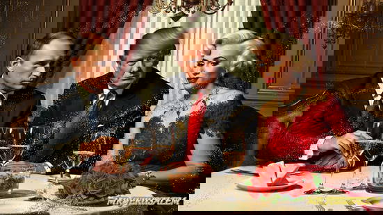Donald Trump Having Dinner With Vladimir Putin & Marilyn Monroe-D1, Limited Edition of 500: Mr. Jerusalem. meticulously craft each artwork, initiating the process with the creation of the original piece, reproduced on high-quality canvas through professional printing I intricately hand-paint