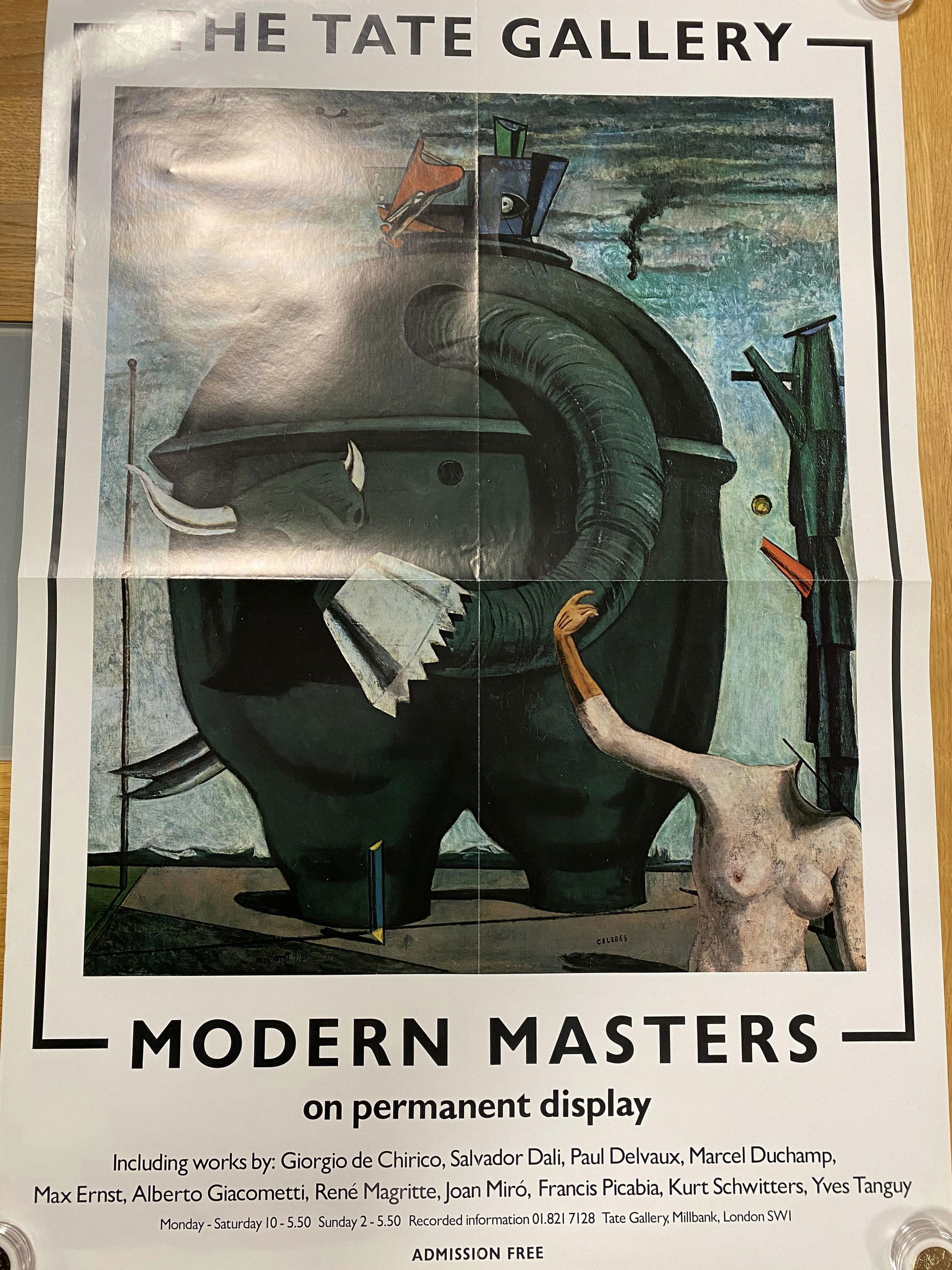 Max Ernst - Original Poster 1985, Plate Signed,: Max Ernst - Original Poster 1985, Plate Signed, 