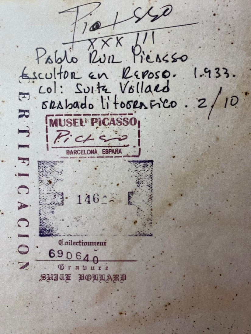 Pablo Picasso, Original Print, Limited Edition, Gallery Seal, Stamped, - 4