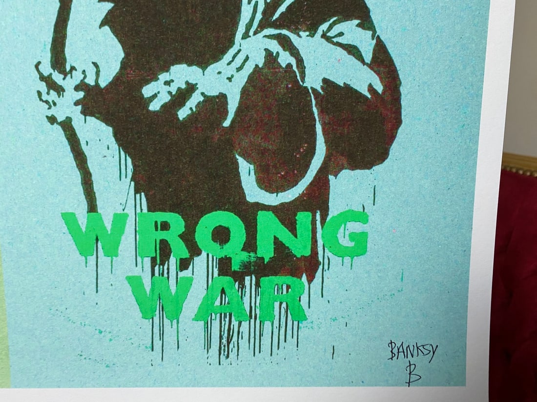 Banksy, In the manner of”, COA. Walled Off Hotel, Original, Limited Edition. Signed. Numbered - 4