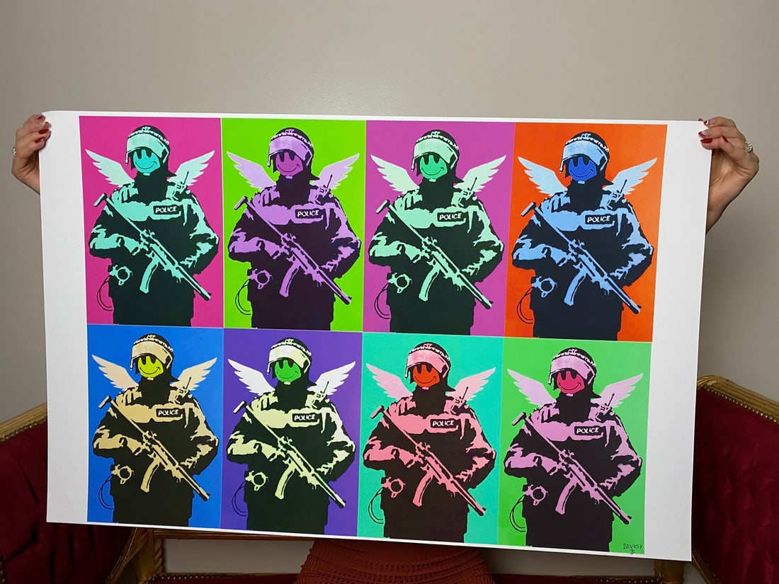 Banksy, In the manner of”, COA. Walled Off Hotel, Original, Limited Edition. Signed. Numbered - 2