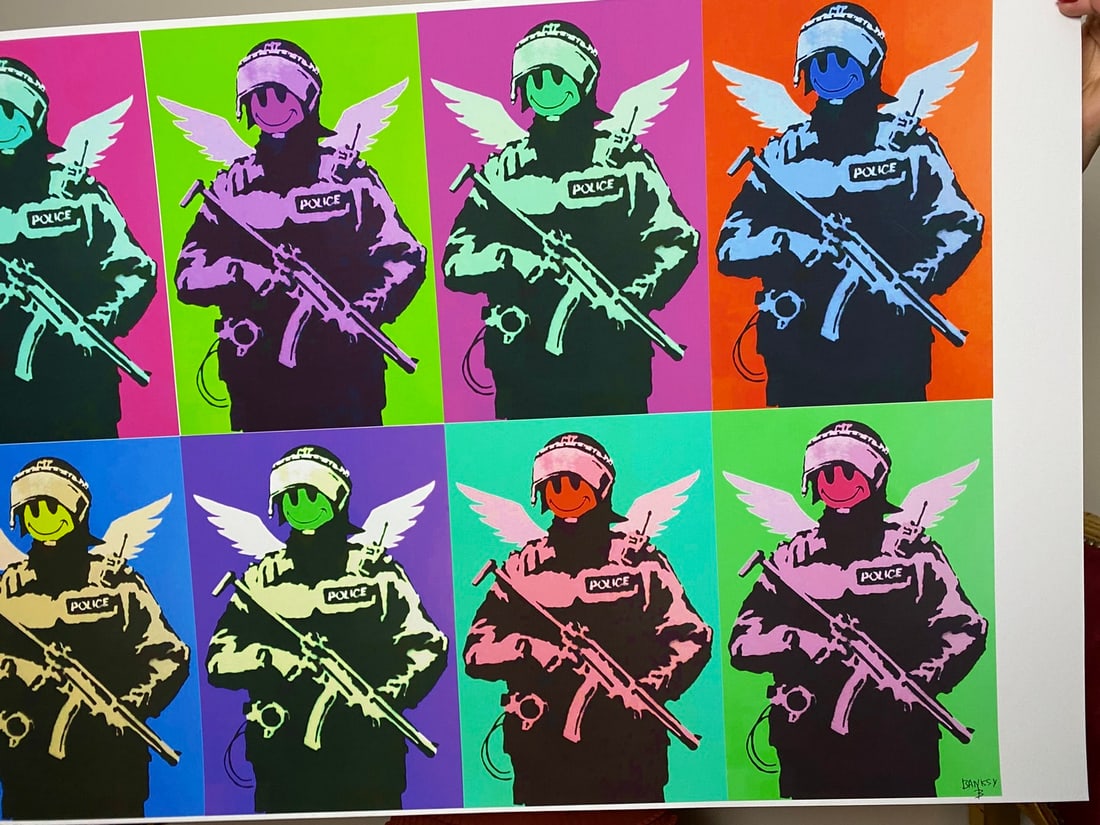 Banksy, In the manner of”, COA. Walled Off Hotel, Original, Limited Edition. Signed. Numbered - 3