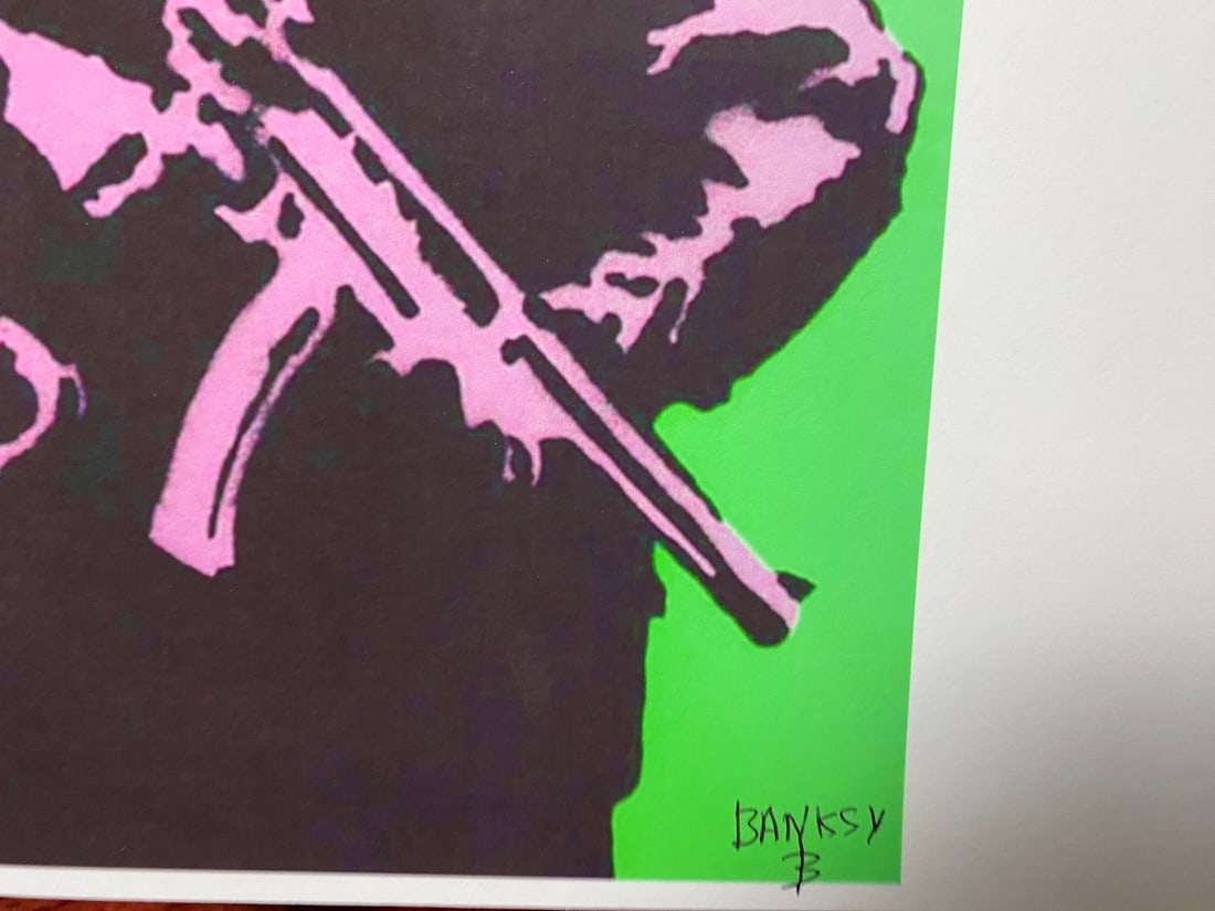 Banksy, In the manner of”, COA. Walled Off Hotel, Original, Limited Edition. Signed. Numbered - 4