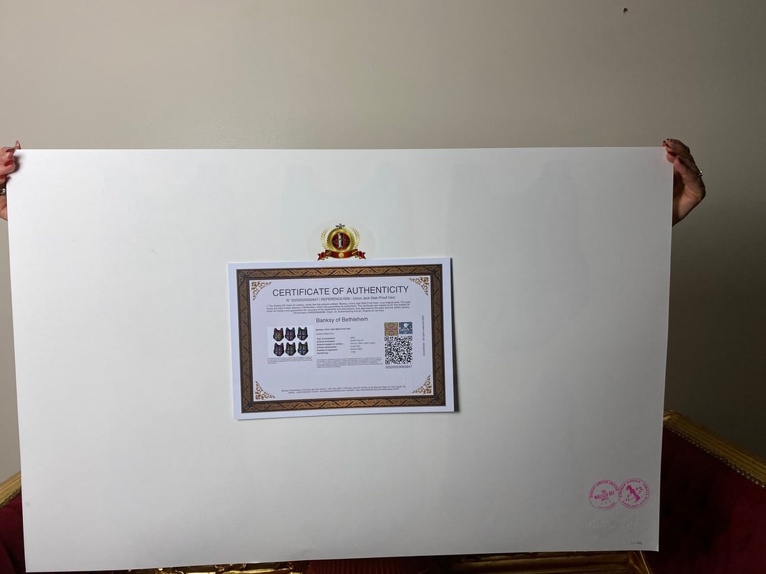 Banksy, In the manner of”, Walled Off Hotel, COA, Original, Limited Edition. Signed. Numbered - 7