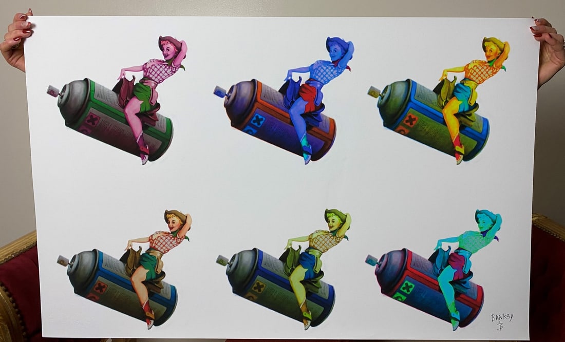 Banksy, In the manner of”, COA. Walled Off Hotel, Original, Limited Edition. Signed. Numbered. - 2