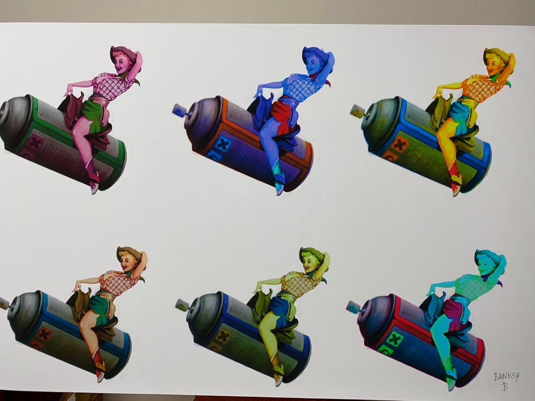 Banksy, In the manner of”, COA. Walled Off Hotel, Original, Limited Edition. Signed. Numbered. - 3