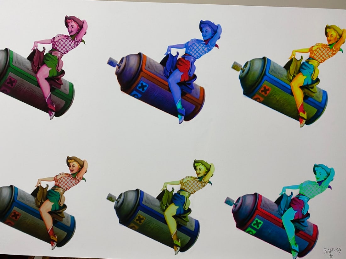 Banksy, In the manner of”, COA. Walled Off Hotel, Original, Limited Edition. Signed. Numbered. - 4