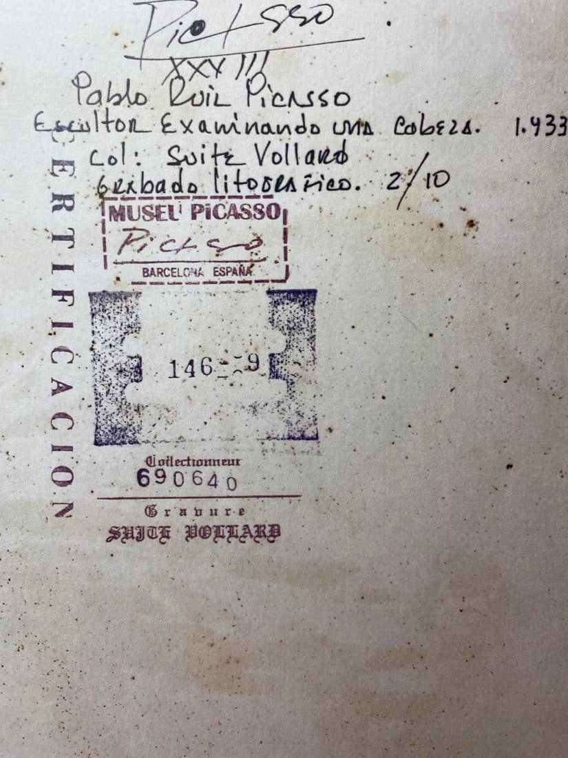 Pablo Picasso, Original Print, Limited Edition, Gallery Seal, Stamped, - 3