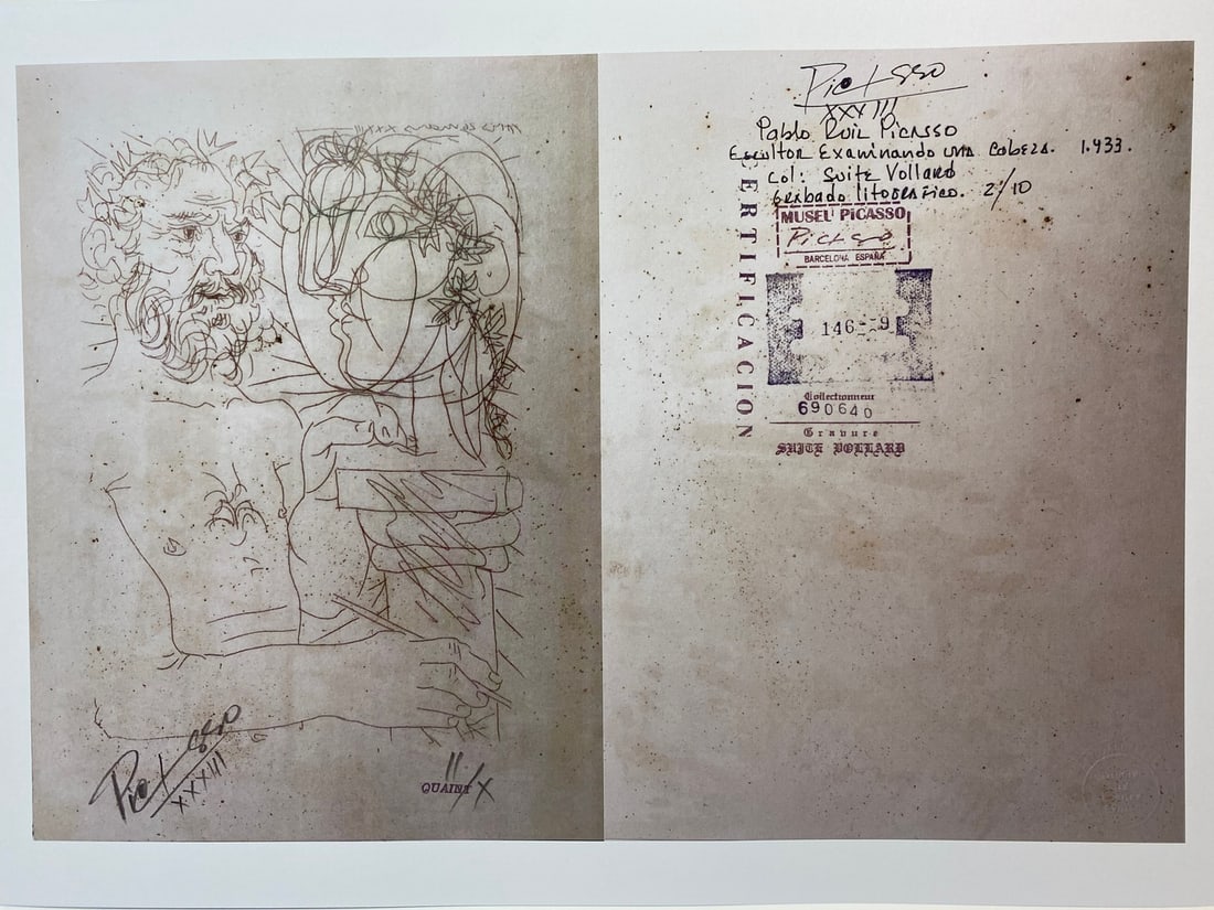 Pablo Picasso, Original Print, Limited Edition, Gallery Seal, Stamped, - 5