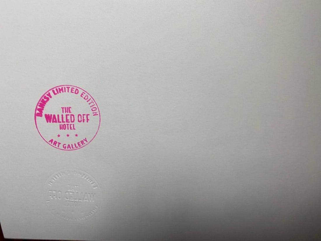 Banksy, In the manner of”, Walled Off Hotel, COA, Original, Limited Edition. Signed. Numbered - 7