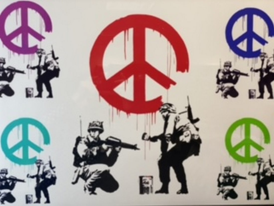 Banksy, In the manner of”, COA. Walled Off Hotel, Original, Limited Edition. Signed. Numbered. - 3