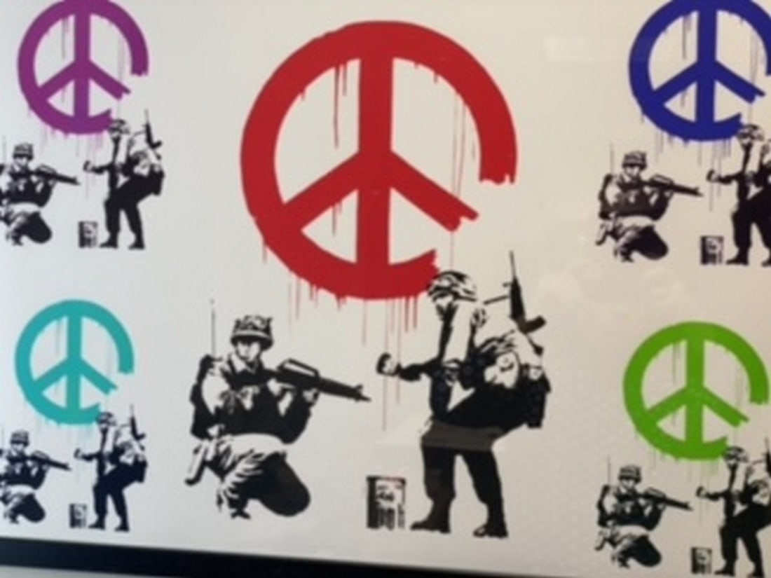 Banksy, In the manner of”, COA. Walled Off Hotel, Original, Limited Edition. Signed. Numbered. - 5