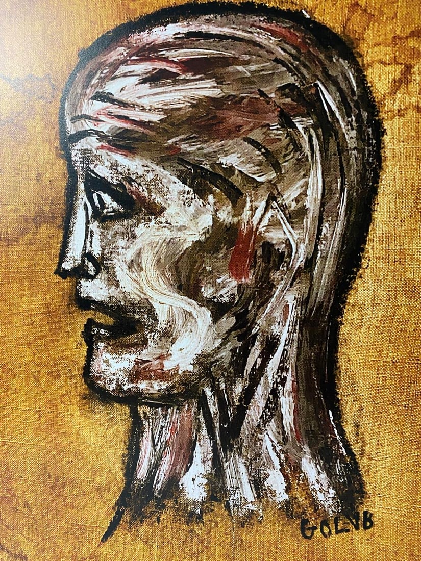 Leon Golub, Man Shocked Face- Original Print, Limited Edition Print Plate Signed, - 3