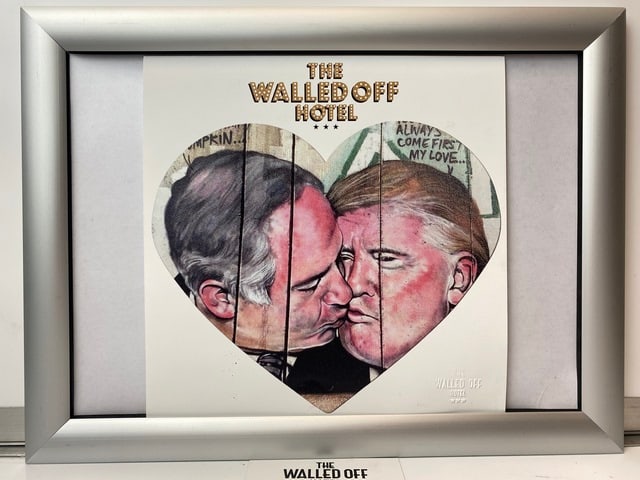 Banksy, The Walled Off Hotel, Limited Edition, Original Print.: 2022 Walled Off Hotel Artist Print on paper, Solid Finishing: Classic (250 gsm gloss) Limited Edition of 3000 Numbered and Stamped / seal Sizes- 21cm X 21cm The Walled O