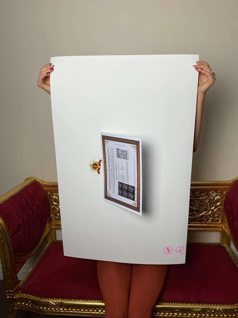 Banksy, In the manner of”, COA. Walled Off Hotel, Original, Limited Edition. Signed. Numbered - 4