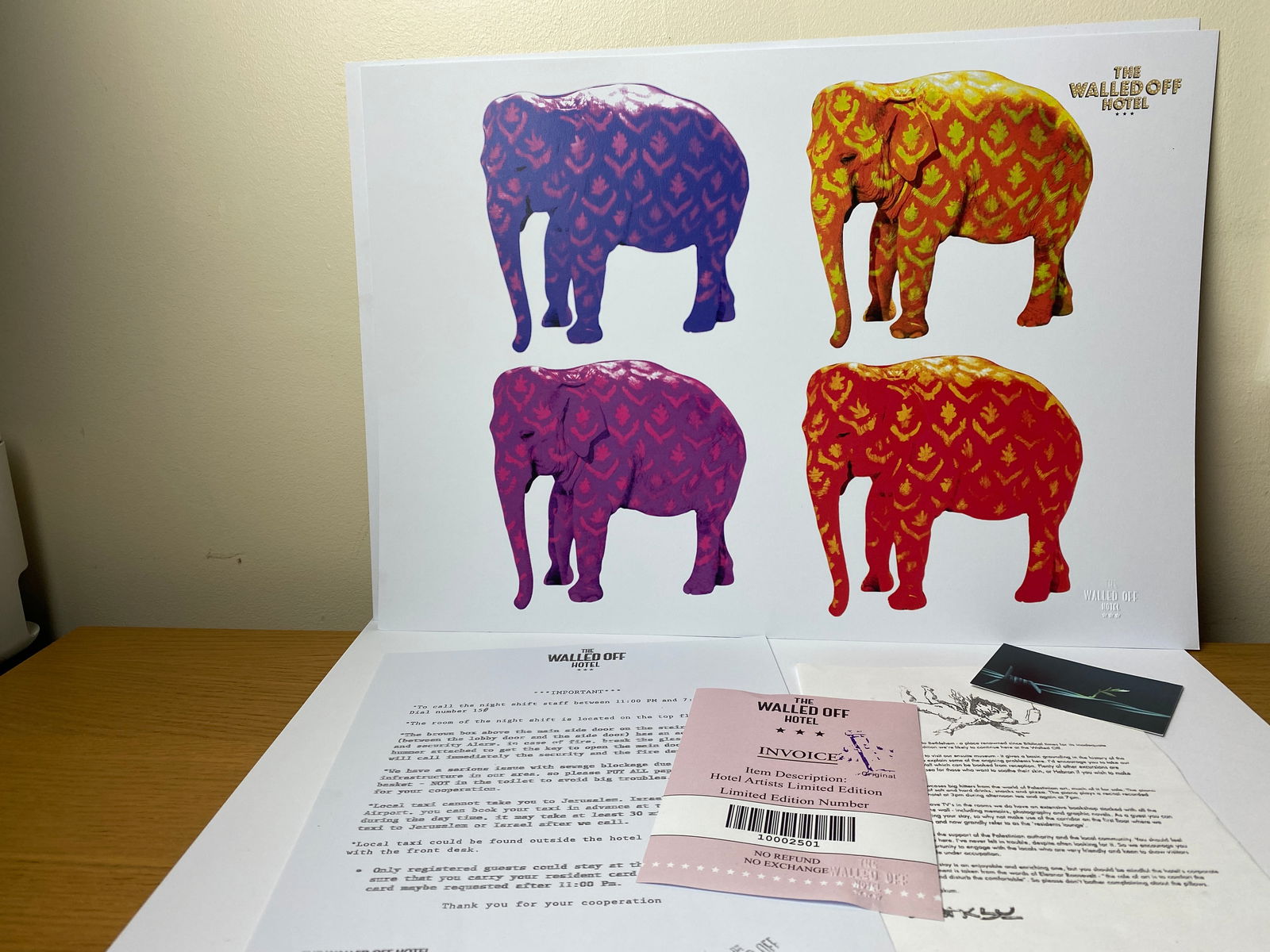 The Walled Off Hotel, Limited Edition, Original Print.: Banksy, The Walled Off Hotel, Limited Edition, Original Print. 