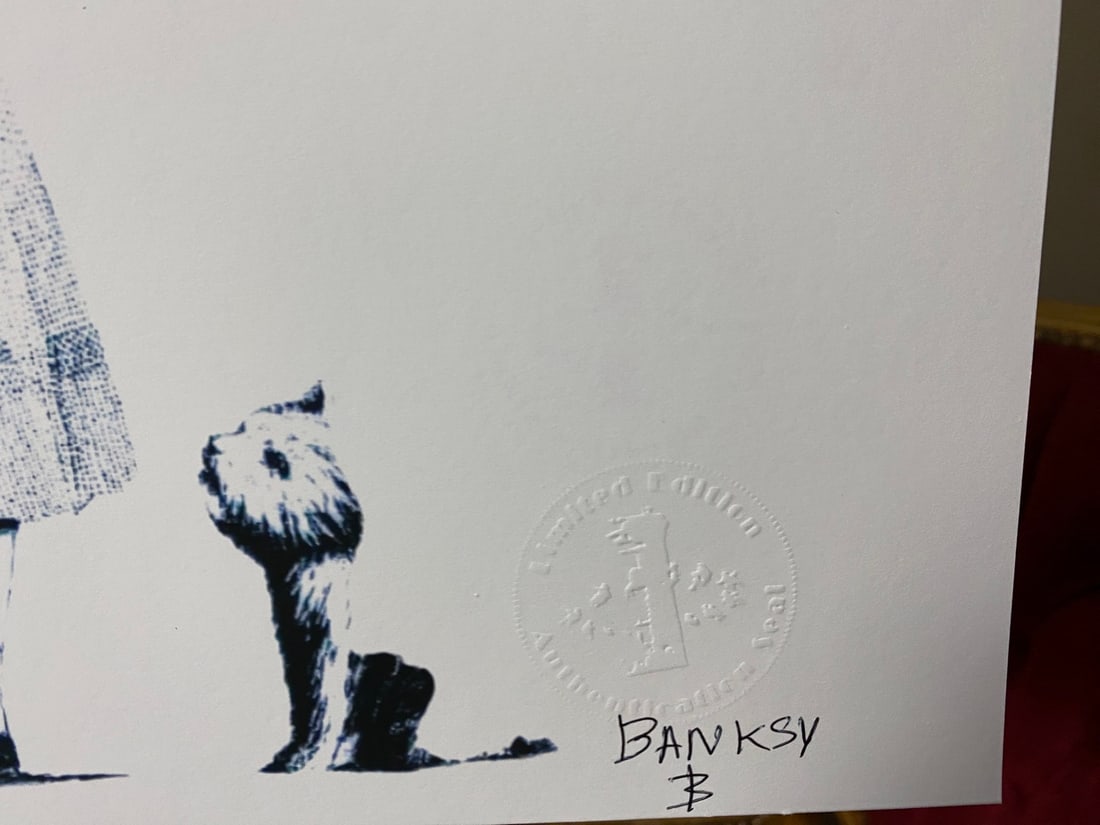 Banksy, In the manner of”, COA. Walled Off Hotel, Original, Limited Edition. Signed. Numbered. - 3