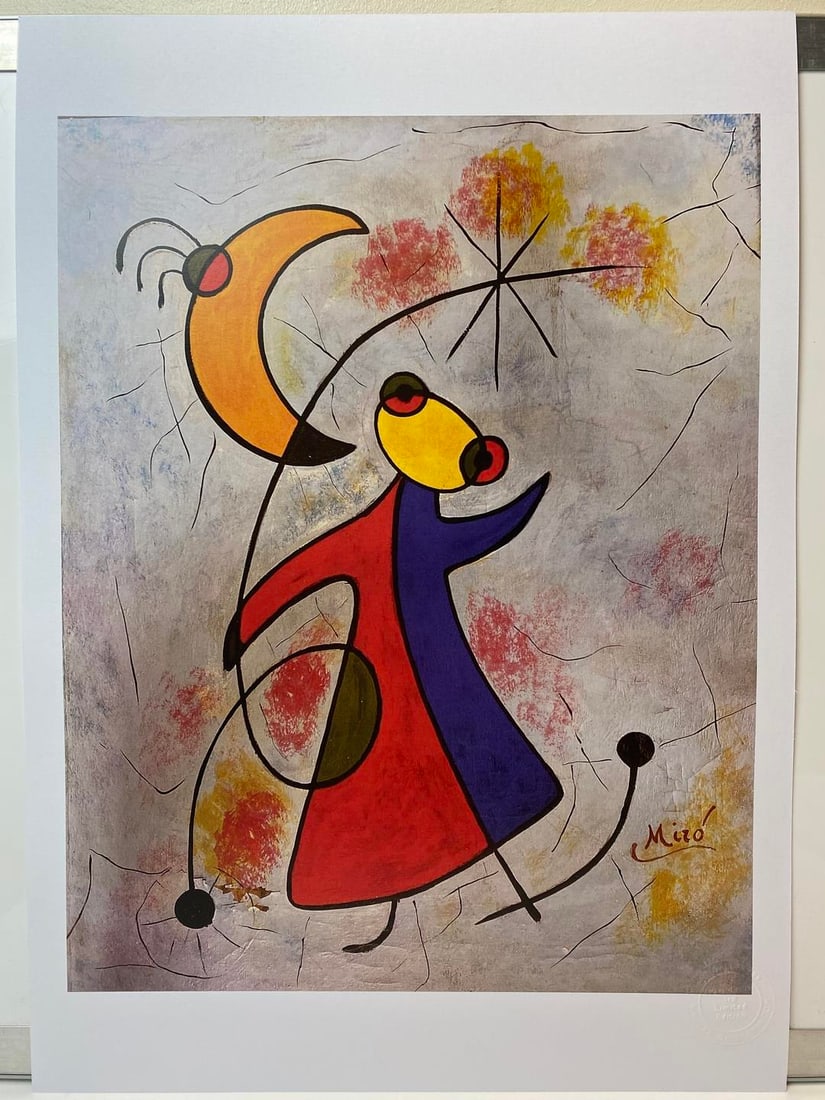 Joan Miro, Original Print, Limited Edition, Gallery Seal, Stamped,: Joan Miro, Original Print, Limited Edition, Gallery Seal, Stamped, Digital print on paper, Solid Finishing: Classic (300gsm) Limited Edition of 2500 Numbered and Stamped Sizes- 32 x 45cm Ar