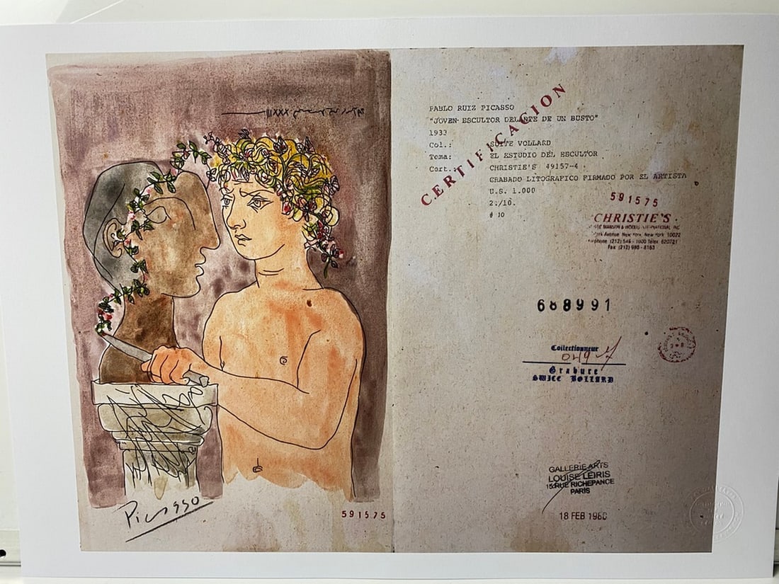 Picasso, ( After ) Vollard Suite Set, 1933, Numbered -2-10- Signed In Print - 11