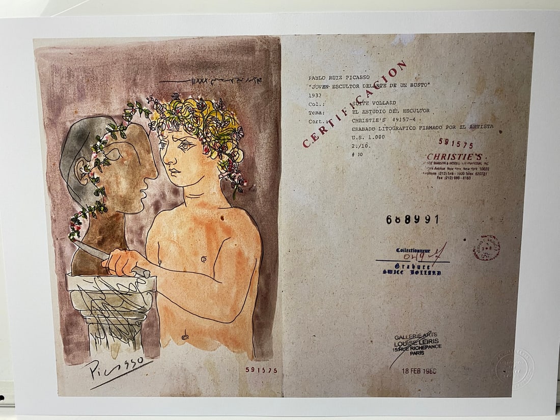 Picasso, ( After ) Vollard Suite Set, 1933, Numbered -2-10- Signed In Print - 12