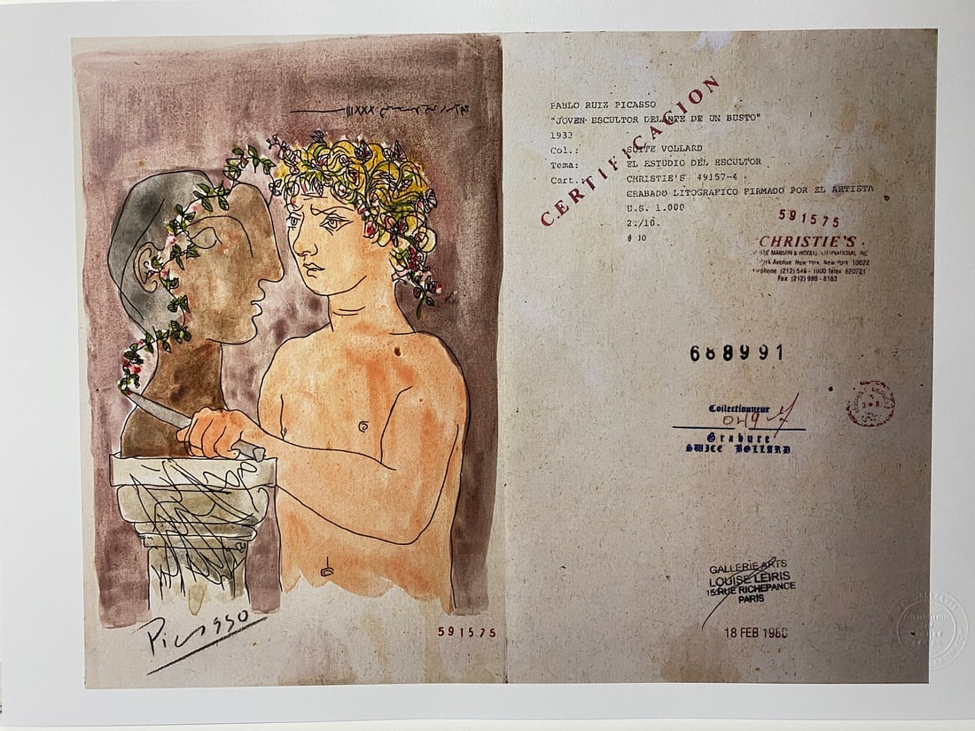 Picasso, ( After ) Vollard Suite Set, 1933, Numbered -2-10- Signed In Print - 2