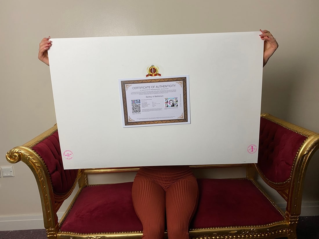 Banksy, In the manner of”, Walled Off Hotel, COA, Original, Limited Edition. Signed. Numbered - 5