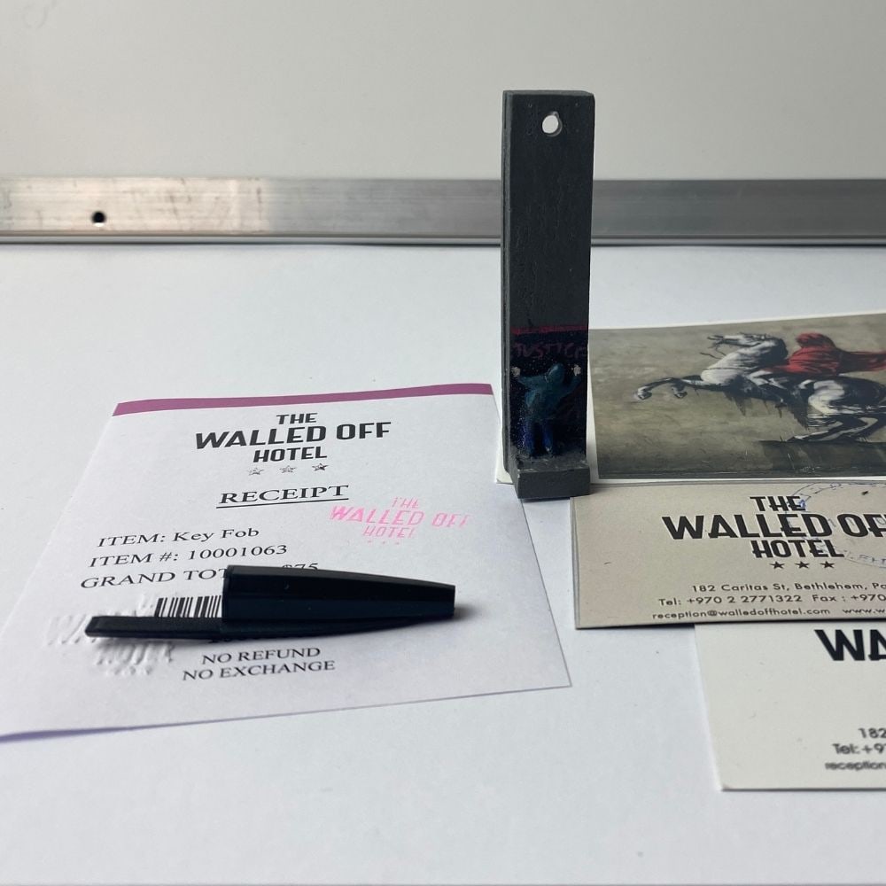 The Walled Off Hotel, Banksy, key Fob Sculpture. Original, Limited Edition, - 5
