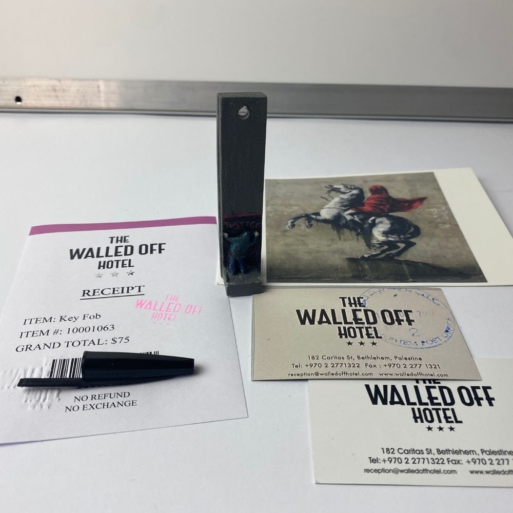 The Walled Off Hotel, Banksy, key Fob Sculpture. Original, Limited Edition, - 6