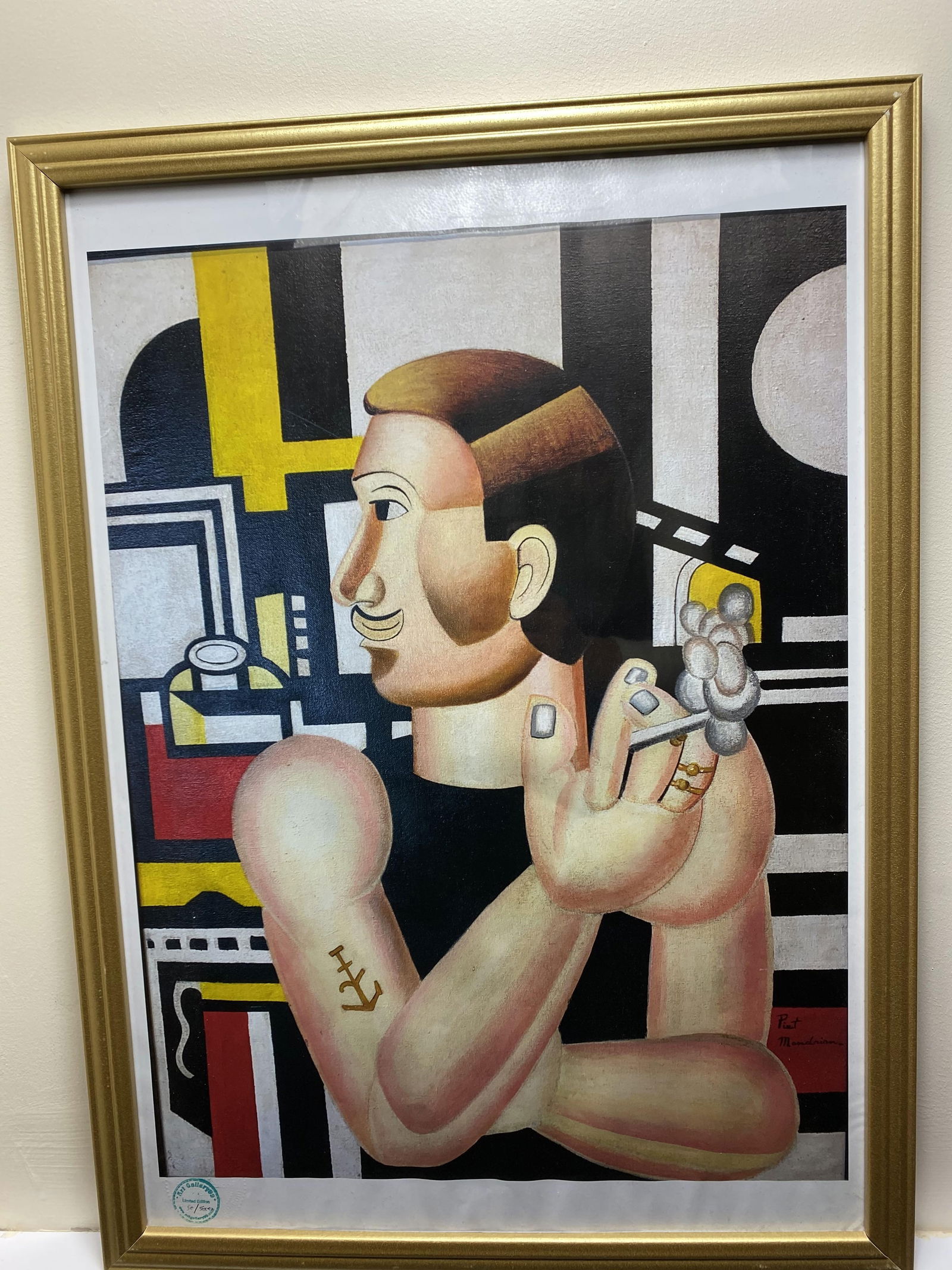 Piet Mondrian, Original Poster,Gallery99 Limited Edition Plate Signed,: Original Poster Print,Gallery99 Limited Edition Plate Signed, printed on a glossy paper, measurements, 45x32cm with watermark seal and stamp on the back from art gallery99 private collection. Pl