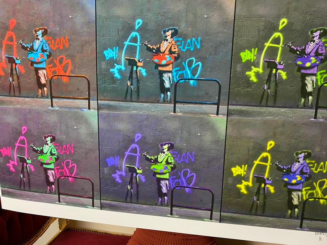 Banksy, In the manner of”, COA. Walled Off Hotel, Original, Limited Edition. Signed. Numbered - 4