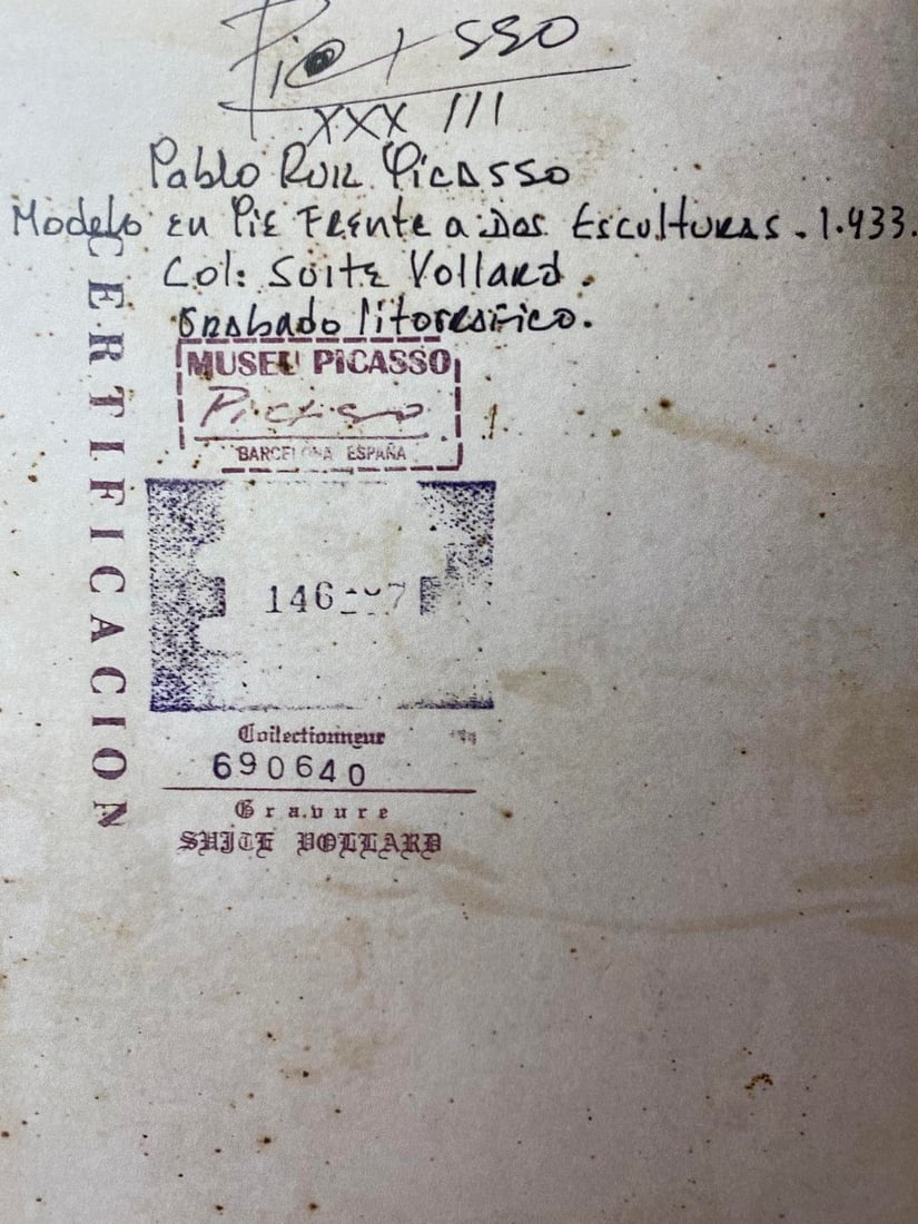 Pablo Picasso, Original Print, Limited Edition, Gallery Seal, Stamped, - 3