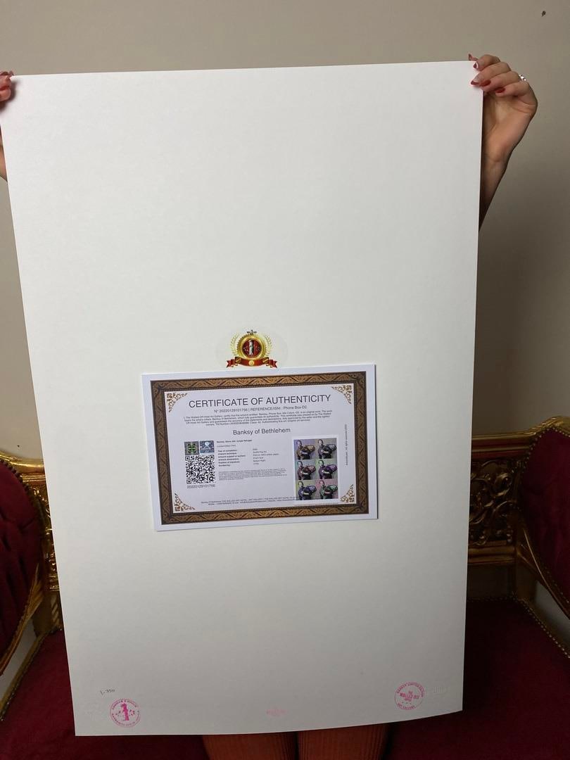 Banksy, In the manner of”, Walled Off Hotel, COA, Original, Limited Edition. Signed. Numbered - 7