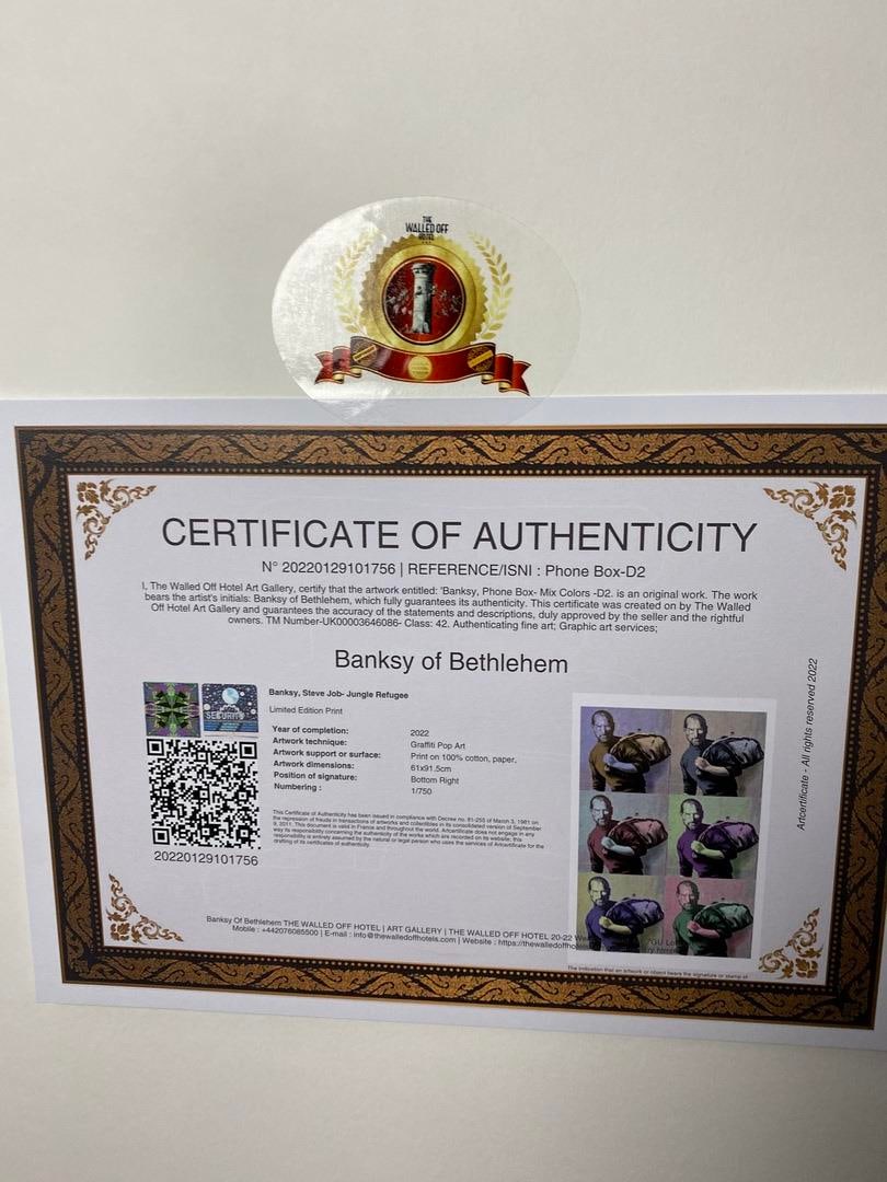 Banksy, In the manner of”, Walled Off Hotel, COA, Original, Limited Edition. Signed. Numbered - 8
