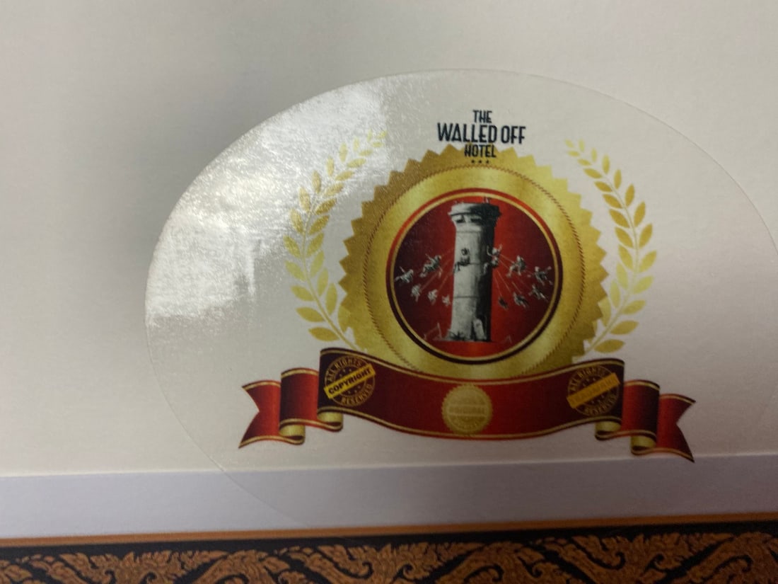 Banksy, In the manner of”, COA. Walled Off Hotel, Original, Limited Edition. Signed. Numbered. - 7