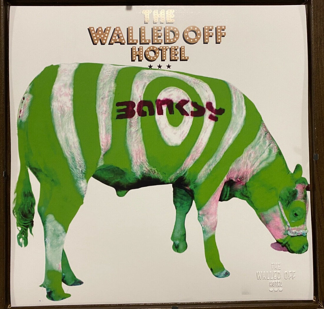 The Walled Off Hotel, Limited Edition, Original Print.: 2022 Walled Off Hotel Artist Print on paper, Solid Finishing: Classic (250 gsm gloss) Limited Edition of 3000 Numbered and Stamped / seal Sizes- 21cm X 21cm The Walled Off Hotel Invoice Printed and